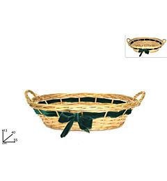 CESTA OVALE ORO C/FIOCCO VERDE 49X39CM ART.HL8808ADue Esse