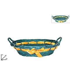 CESTA OVALE VERDE C/FIOCCO ORO 49X39CM ART.HL8813ADue Esse