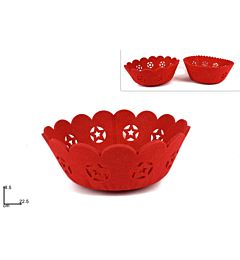 CESTO FELTRO 22,5CM 2ASS ROSSO GLD-2ASS ROSSO GLD-Due Esse