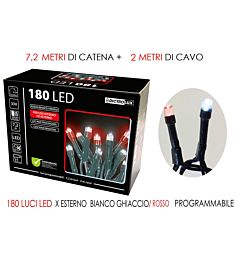 180 LUCI LED GHIACCIO/ROSSO X EST. PROG.Happy Casa
