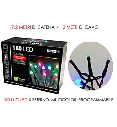 180 LUCI LED MULTICOLOR X ESTERNO  PROG.Happy Casa