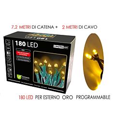 180 LUCI LED ORO X EST. PROGRAMMABILIHappy Casa