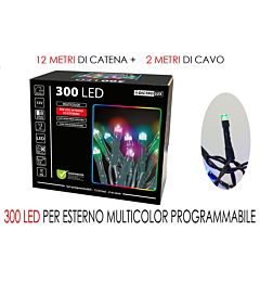 300 LUCI LED MULTIC X ESTERNO  PROG.Happy Casa