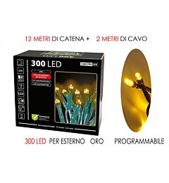 300 LUCI LED ORO X EST. PROGRAMMABILIHappy Casa