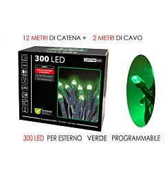 300 LUCI LED VERDE X EST. PROGRAMMABILIHappy Casa