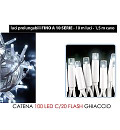 CATENA 100 LED C/20 FLASH GHIACCIOHappy Casa