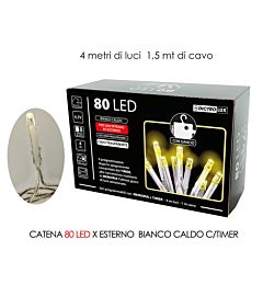CATENA 80 LED X EST. BIANCO C. B/O C/TIMHappy Casa