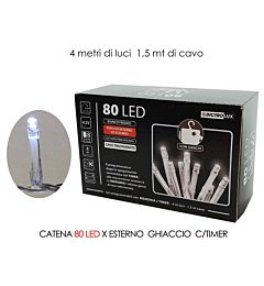 CATENA 80 LED X EST.GHIACCIO B/O C/TIMERHappy Casa