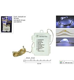 FILO 30LUCI LED 8 GIOCHI DI LUCIBIANCO FREDDO YC-BDue Esse