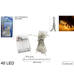 LUCI LED 40 BATTERIA BIANCO CALDO ART.YC-40LWWDue Esse