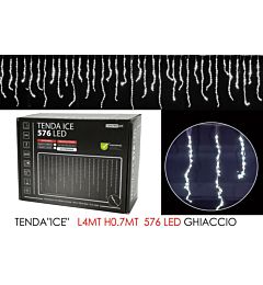 TENDA ICE  C/576LED GHIAC. 4MT LX0.7MT HHappy Casa