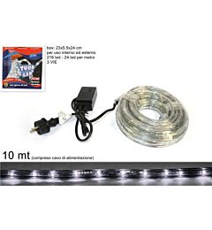 TUBO LED 10MT 3VIE BIANCO FREDDO 24 LUCI/MJH-LED-CDue Esse