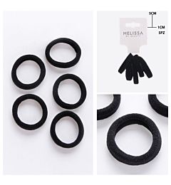 ELASTICI CAPELLI NERO 1X5CM 5PZMelissa