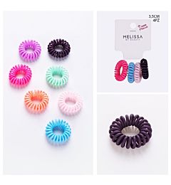 ELASTICO CAPELLI SPIRALE 3.5CM 4PZ COLOR OPACO