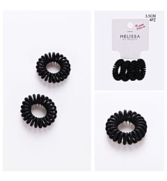 ELASTICO CAPELLI SPIRALE 3.5CM 4PZ NERO OPACO