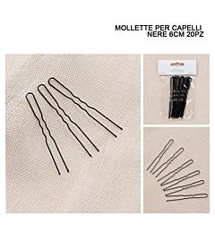 MOLLETTE CAPELLI NERE 6CM 20PZ