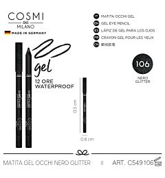 COSMI MATITA GEL OCCHI N.106 NERO GLITTERCosmi