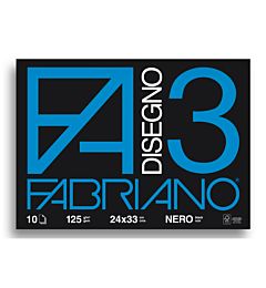 ALBUM FABRIANO F3 24X33 FG. 10 NERO GR. 125