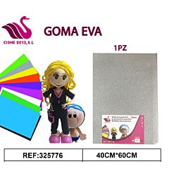 GOMMA CREPLA GLITTER ARGENTO 40X60