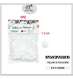 PALLINE IN POLIESTERE BIANCO 1.5CM/60PC