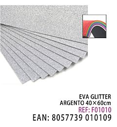 EVA GLITTER ARGENTO 40*60CM