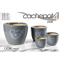 TDS/SET 4PZ CACHEPOT CUORE IP16-1697Gicos