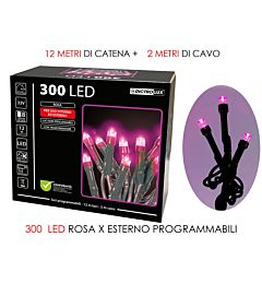 300 LUCI LED ROSA X EST. PROGRAMMABILIVesti Casa