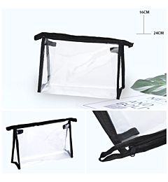 BORSA COSMETICA PVC BORDO NERO 24X16CMDc