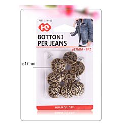 BOTTONI PER JEANS 17MM 8PZHQ