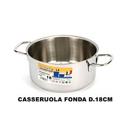 CASSERUOLA FONDA CM.18 2 MANICI INOX 18/C MOD.REALGnali
