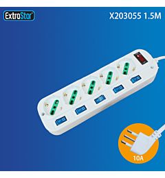 MULTIPRESA 5 POSIZIONI 10/16A INTERRUTTORI SPINA 1