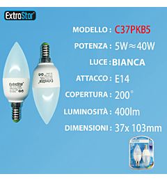 LAMPADINA LED E14 5W 400LM  2PZ LUCE FREDDAExtrastar
