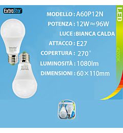 LAMPADINA LED E27 12W 1080LM 4200K  2PZ