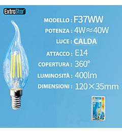 LAMPADINA LED E27 4W 400LM 3000KExtrastar