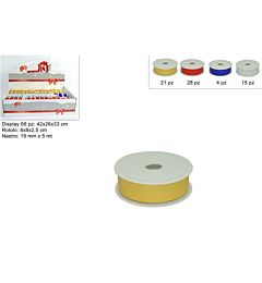 NASTRO METALLIZZATO 19MM*5MT 4 COL. IN DISPLAY LUXDue Esse