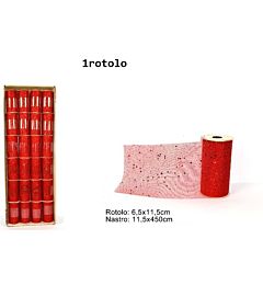 NASTRO RETE PAILLETTES 11.5CM X 4.5M ROSSO HJ2013-Due Esse