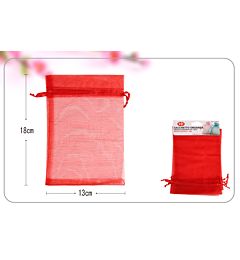 SACCHETTO ORGANZA COLORE ROSSO 13*18CM 4PZHQ