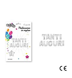 MR.PARTY PALLONCINO MYLAR TANTI AUGURI ARGENTODc