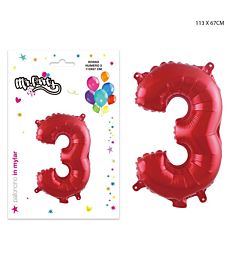 MR.PARTY PALLONCINO MYLAR ROSSO 3 113X67CMDc