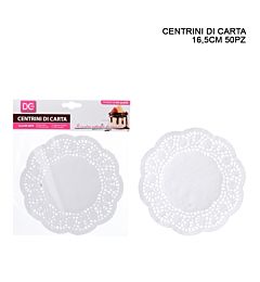 CENTRINO CARTA TONDO 16,5CM 50PZ BIANCO