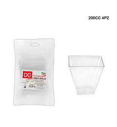 DC CASA COPPETTA QUADRO 200CC 4PZ TRASPARENTEDc