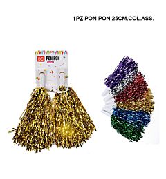 MR.PARTY PON PON 25CM 2PZ METALLIZZATO