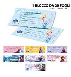 BIGLIETTI INVITO FESTA FROZEN 20PZ ASS.