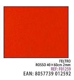 FELTRO ROSSO  40 X 60CM X 2MM