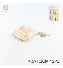 MOLLETTE IN LEGNO 4.5X1.2CM 12PZGev