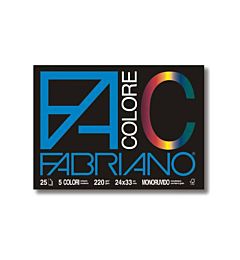 BLOCCO FABRIANO COLORE  24X33 FG. 25 GR.220