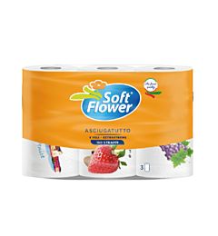 ASCIUGATUTTO 3 ROTOLI 3 VELI 60 STRAPPI SOFT FLOWE