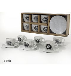 BOX CAFFE  6+6 9CL PORC. COFFEE VINTAGE