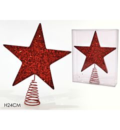 PUNTALE 24CM C/STRASS ROSSO