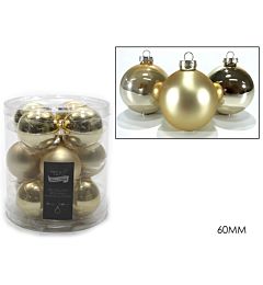 SET 12 PALLE VETRO 60MM CHAMPAGNE ASS